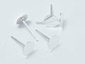 10pcs (5pairs) 925 Sterling Silver Flat Pad Earring Stud Posts, 6mm, 11mm Long-BeadBasic