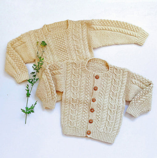 #19 Child's Aran Sweater by Yankee Knitter Designs