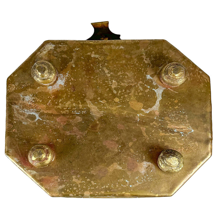 19th c. Handcrafted Pierced Brass Flower Box