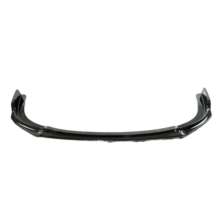 Direct front-facing view of the high-gloss black front lip for 2008-2010 STI