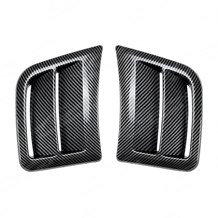 Standalone view of the uninstalled Carbon Print pair of front bumper side air vents for Subaru Impreza