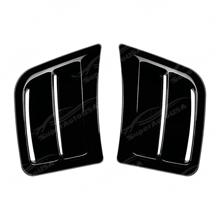 Standalone view of the uninstalled Gloss Black pair of front bumper side air vents for Subaru Impreza