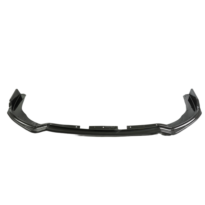 Close-up of the high-definition carbon fiber print weave on the WRX splitter