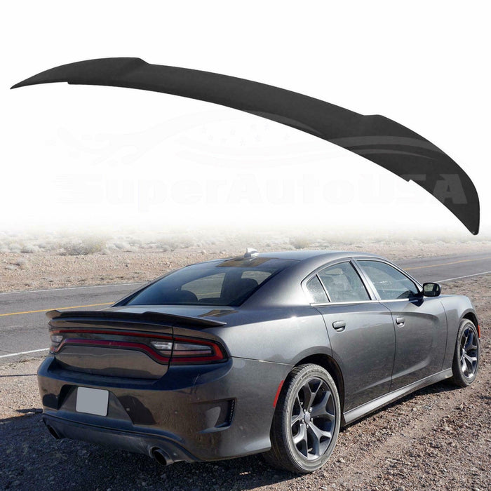 2011-2023 Dodge Charger - Hellcat SRT Style Rear Duckbill Spoiler - Unpainted Matte Black