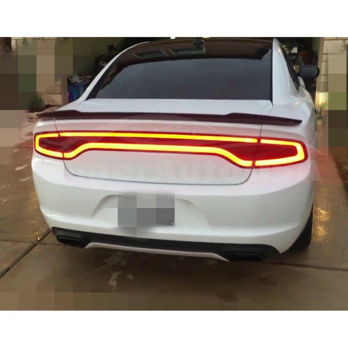 2011-2023 Dodge Charger - Hellcat SRT Style Rear Duckbill Spoiler - Unpainted Matte Black