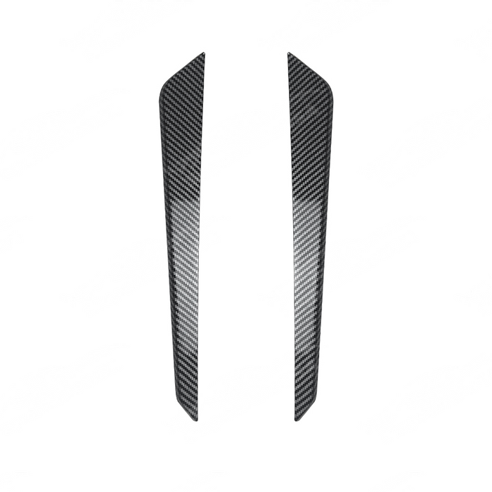 Detailed shot of the high-definition carbon fiber print weave on the VA bumper canards