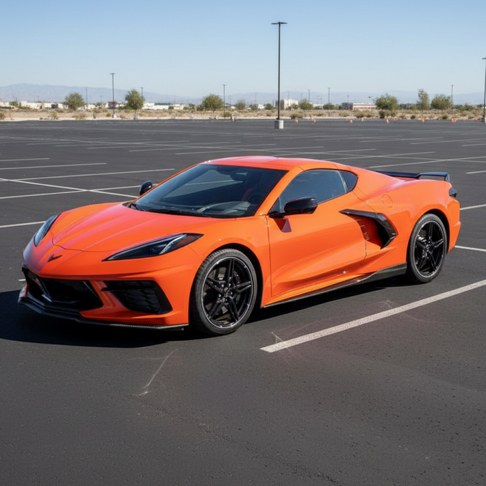 High-gloss carbon fiber print Z51 style rocker panels for Corvette C8 2020-2026