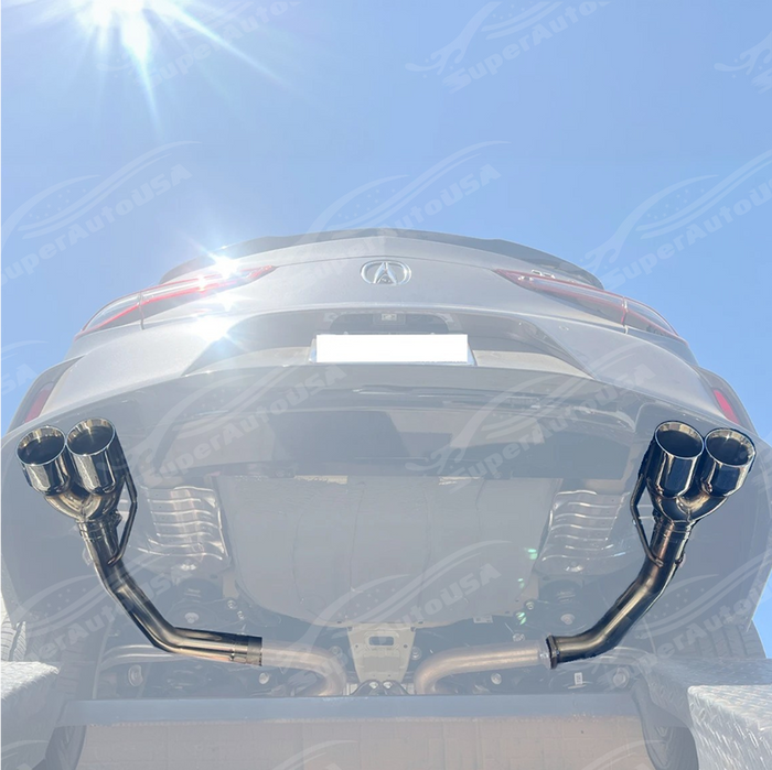 Polished stainless steel quad tips exhaust for Acura TLX 2021+