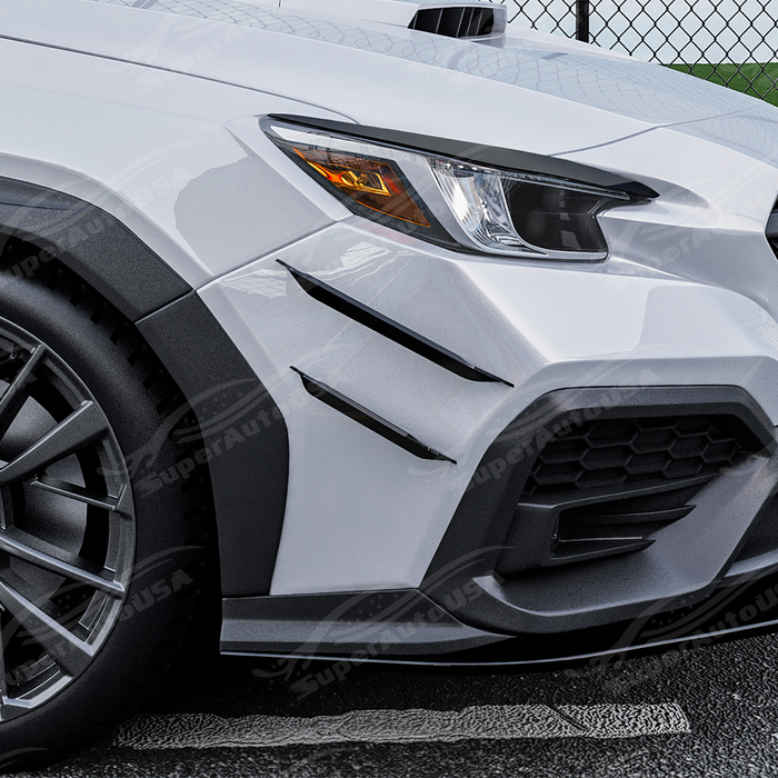 Side perspective highlighting the sleek, low-profile gloss black finish on the Subaru WRX