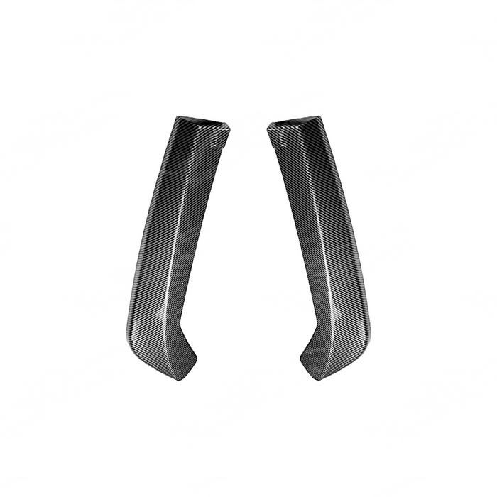 Detailed shot of the high-definition carbon fiber print weave on the VB rear bumper spats