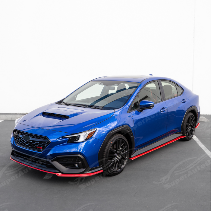 Side body skirt splitter under spoiler rocker panel in product packaging