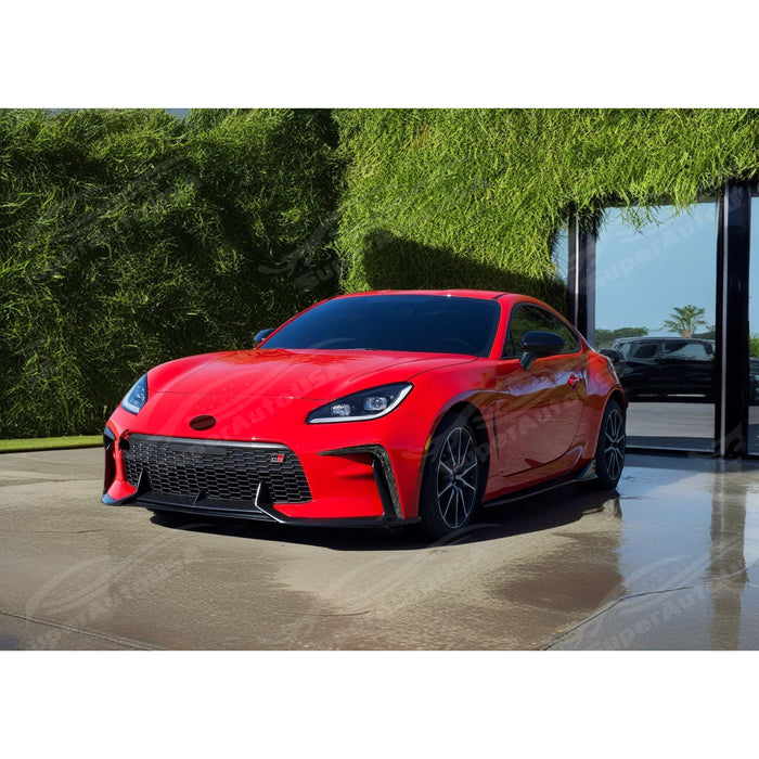Stylish Front Bumper Canards Fins in Forged Carbon Fiber for GR86 2025.
