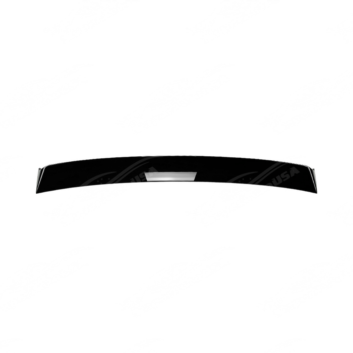 Close-up of the premium mirror-finish gloss black coating on the WRX rear window trim
