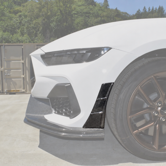 2024-2027 Mustang S650 - Front Bumper Aero Canards - Carbon Fiber