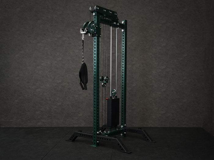 Gym Plus Ab Crunch Harness Cable Attachment CABLE-CRUNCH harness is attached to Evolve Cable Tower