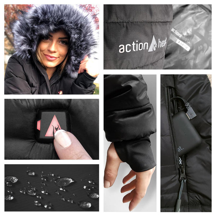 ActionHeat Cincinnati Bengals 5V Women's Long Puffer Battery Heated Jacket