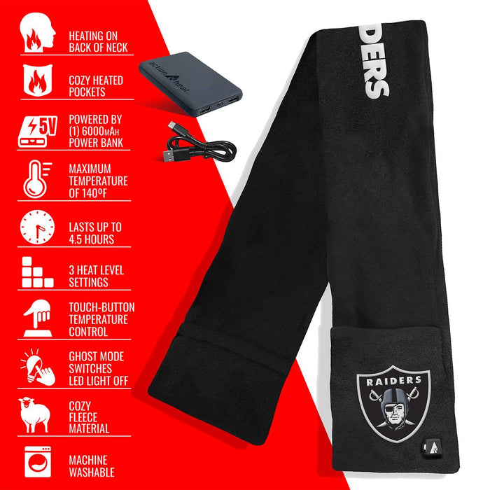 ActionHeat Las Vegas Raiders 5V Battery Heated Scarf