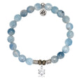 Aquamarine Jade Gemstone Bracelet with Shine Like A Diamond Sterling Silver Charm