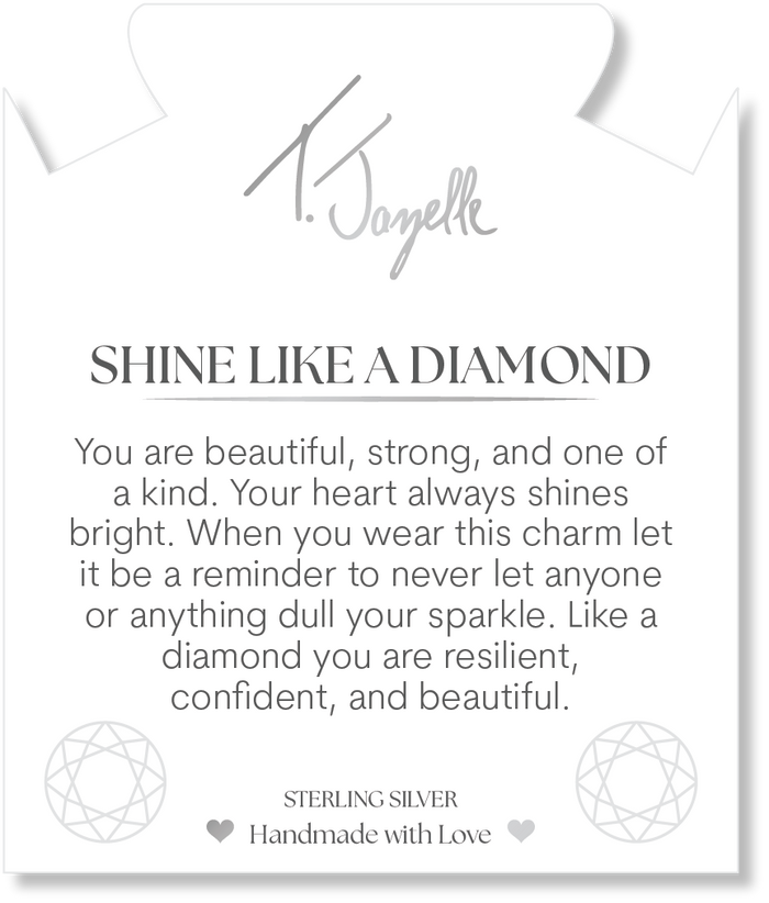 Aquamarine Jade Gemstone Bracelet with Shine Like A Diamond Sterling Silver Charm