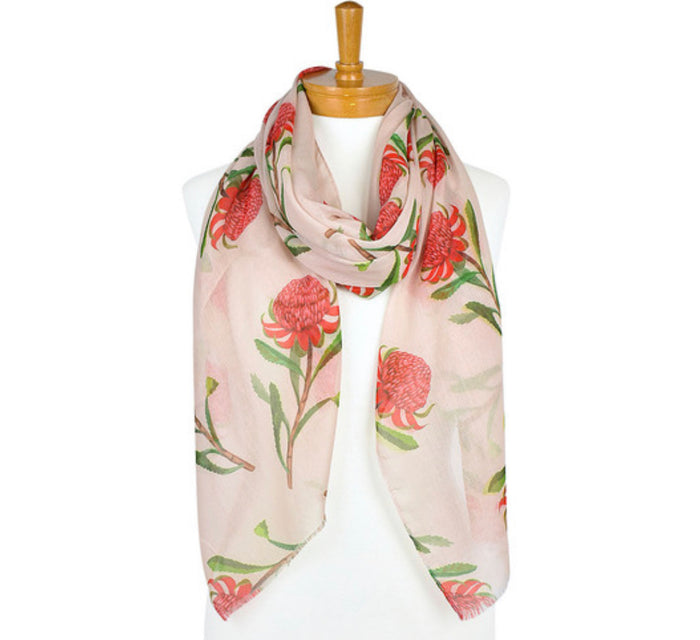 Australiana Gifts Co - Beige Waratah Scarf - 9