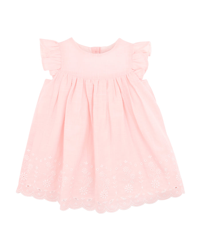 Bebe - Chelsea Broderie Hem Dress - Pink