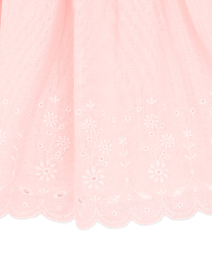 Bebe - Chelsea Broderie Hem Dress - Pink