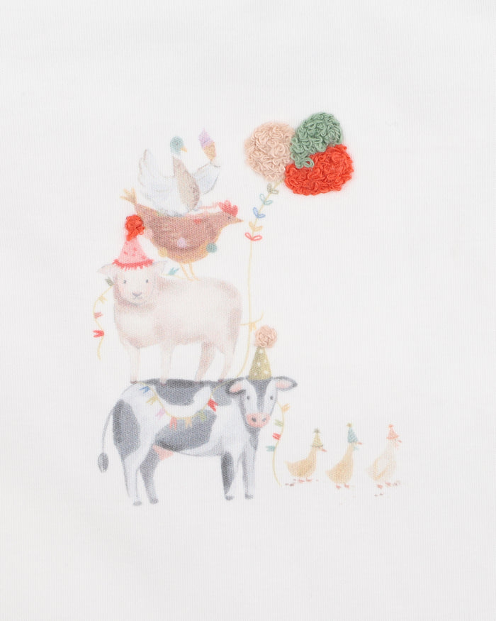 Bebe - Scout Organic Animal Stack Bodysuit - Cloud