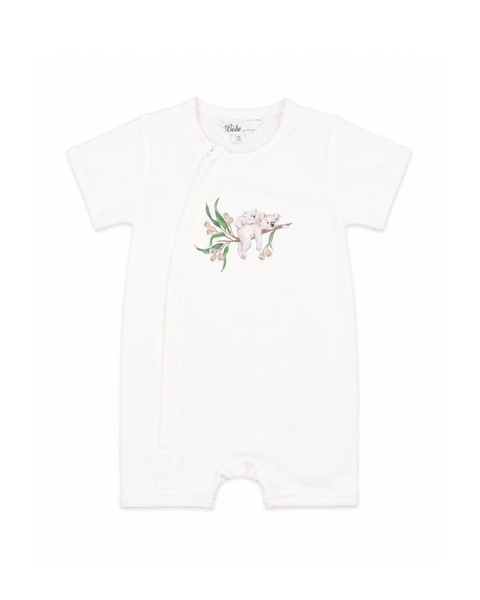 Bebe - Taylor Organic Short Sleve  Koala Zip Romper