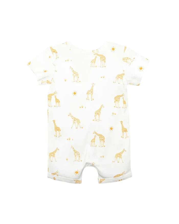 Bebe - White Label - Giraffe Organic Short Sleeve Romper