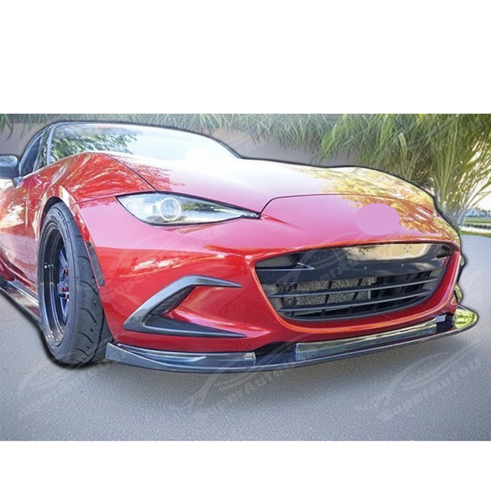 Sleek Front Bumper Canards Garnish in Carbon Fiber for 2018 Mazda MX5 by SuperAutoUSA