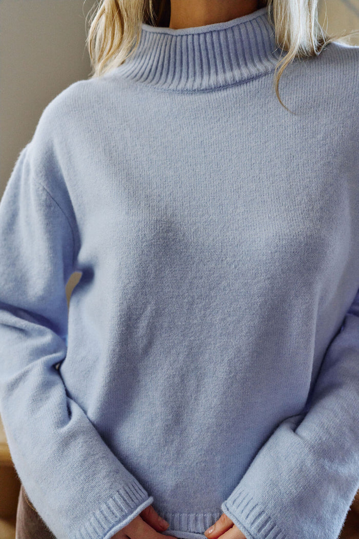 Ceres Life - Finley Funnel Neck Knit - China Blue