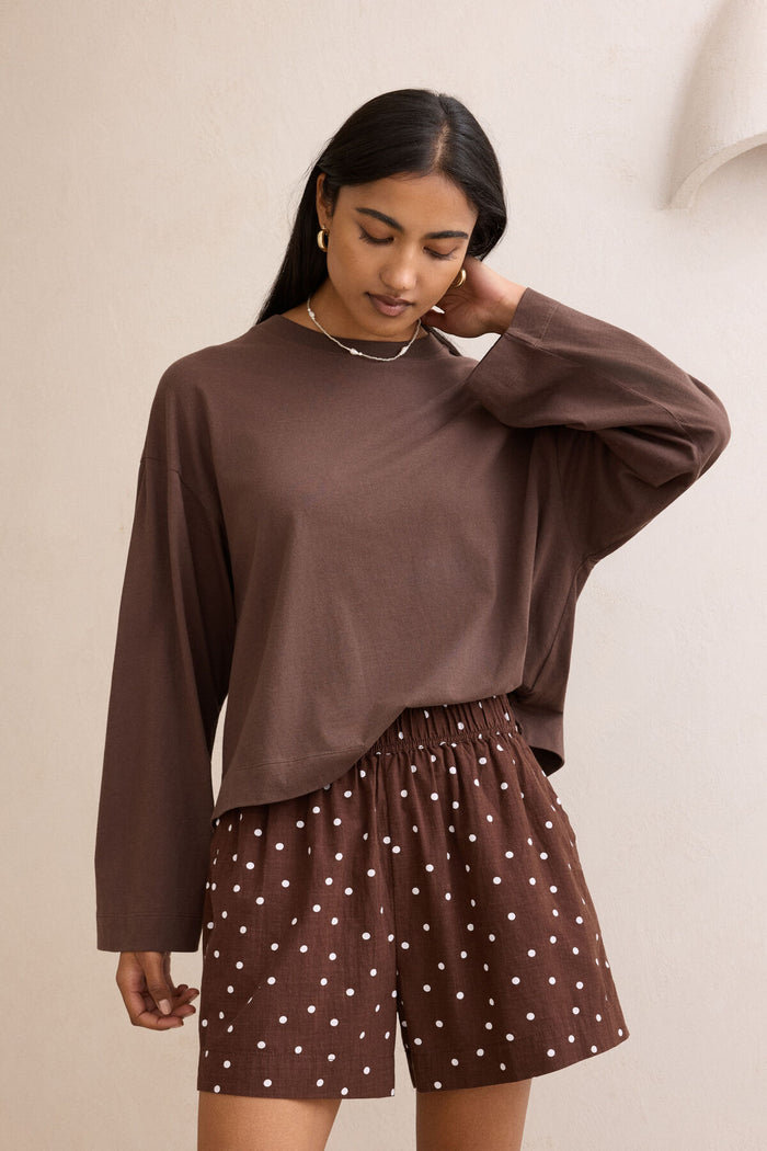 Ceres Life - Mila Shorts - Choc Scattered Spot