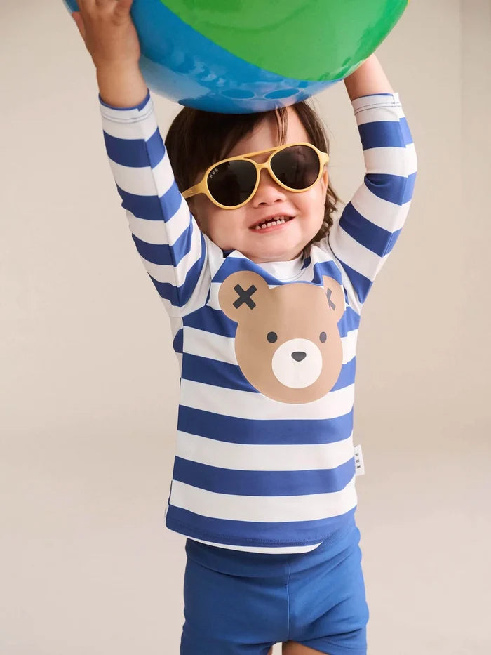 Ceres Life - Stripe Huxbear 2PC Swim Set - Cobalt / Almond Milk