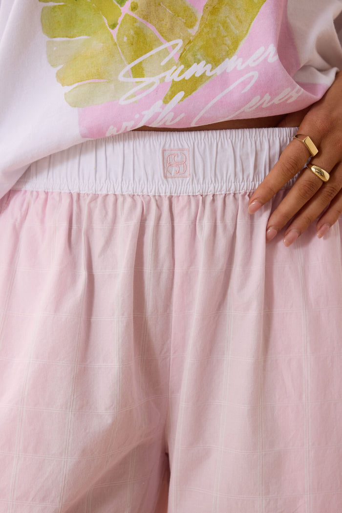 Ceres Life - The Lounge Pant - Pink Faint Check