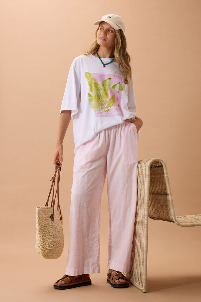 Ceres Life - The Lounge Pant - Pink Faint Check