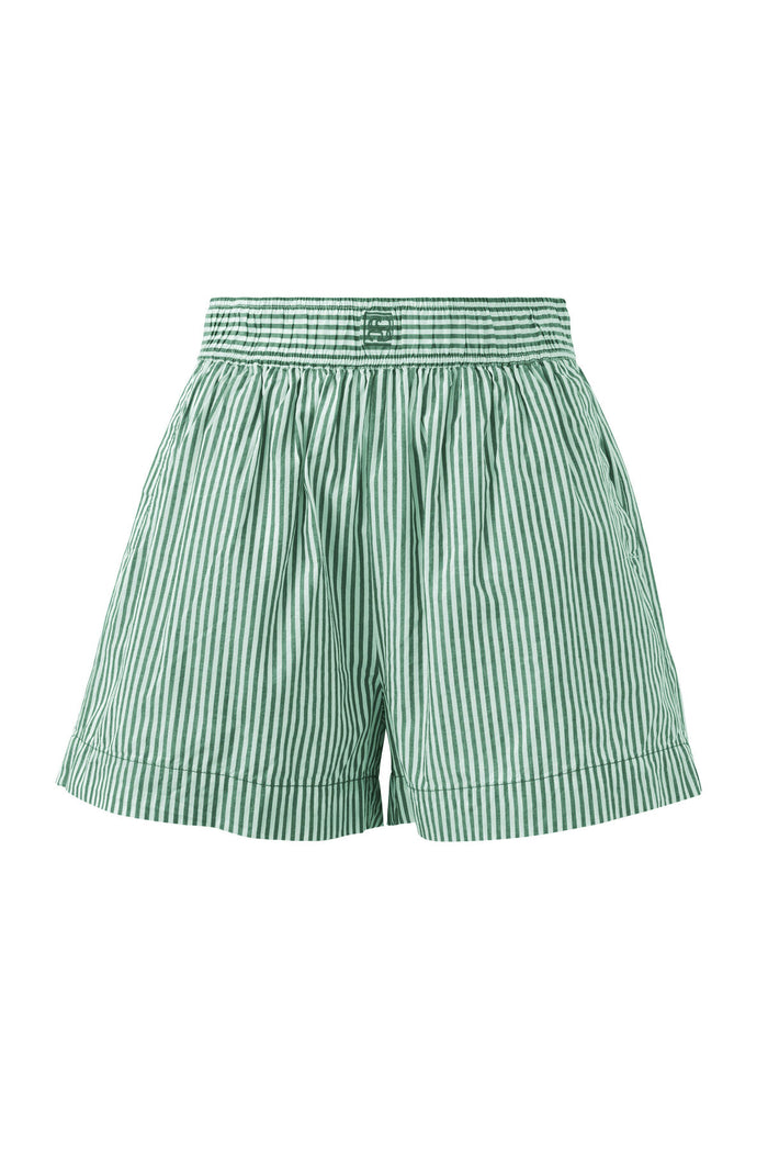 Ceres Life - The Lounge Shorts - Kelly Green White Stripe