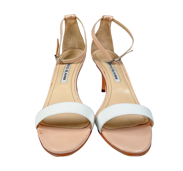 Manolo Blahnik "Chaos" Nude Heels