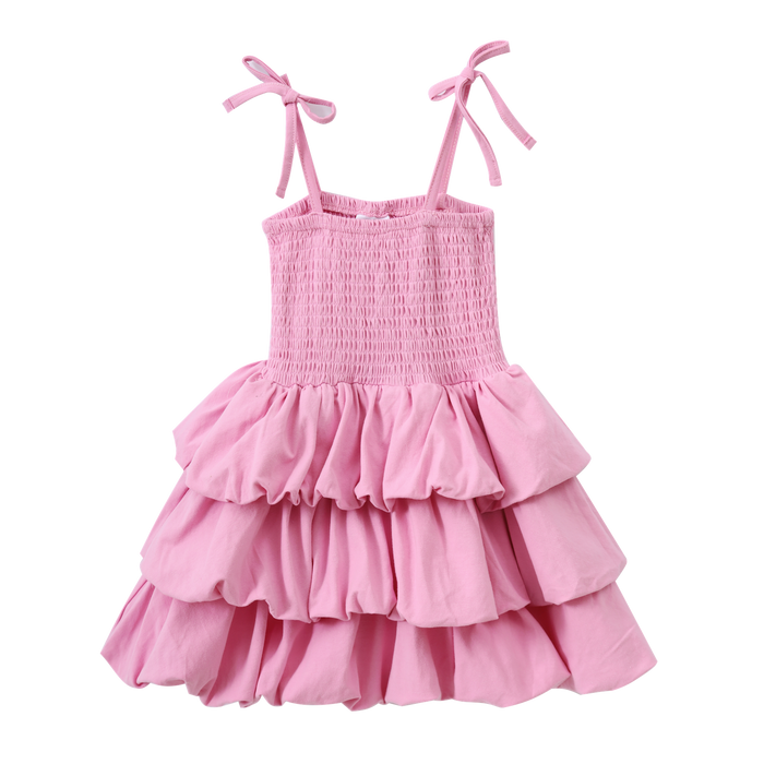 Cracked Soda - Clover Ruched Bubble Dress - Pink