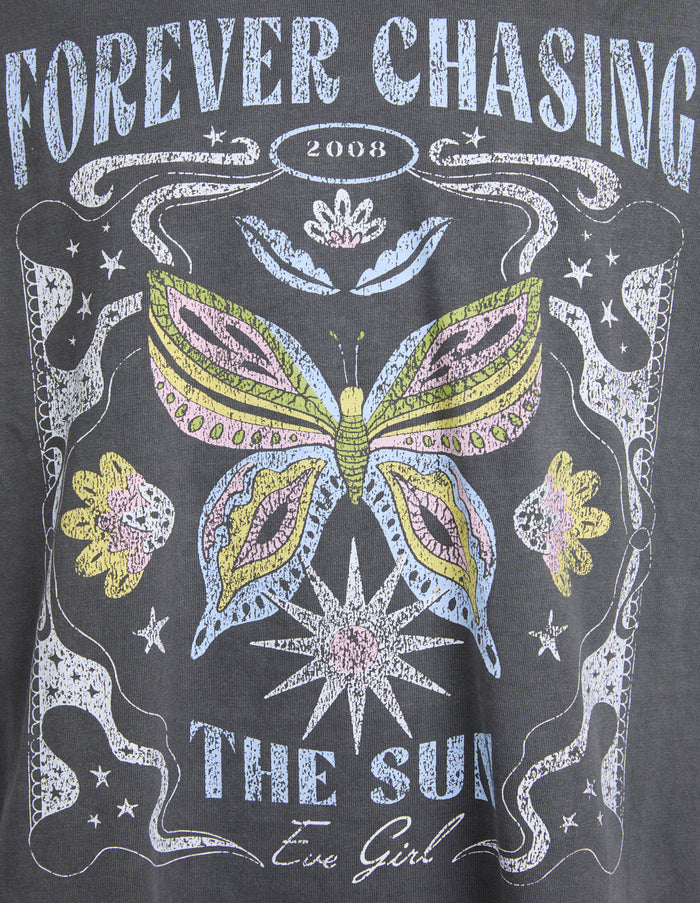 Eve Girl - Chasing The Sun Tee - Charcoal