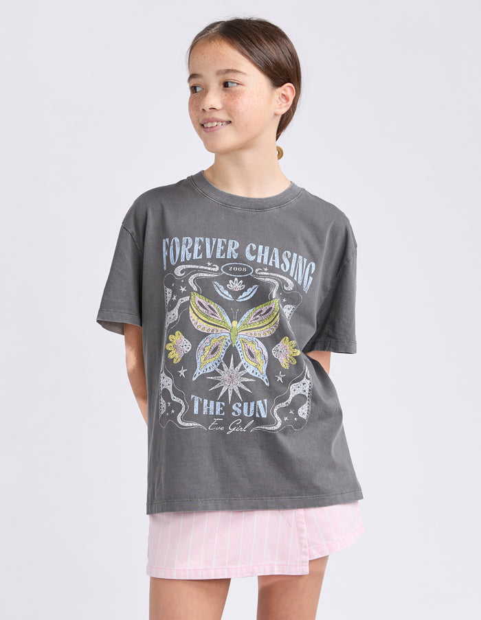 Eve Girl - Chasing The Sun Tee - Charcoal