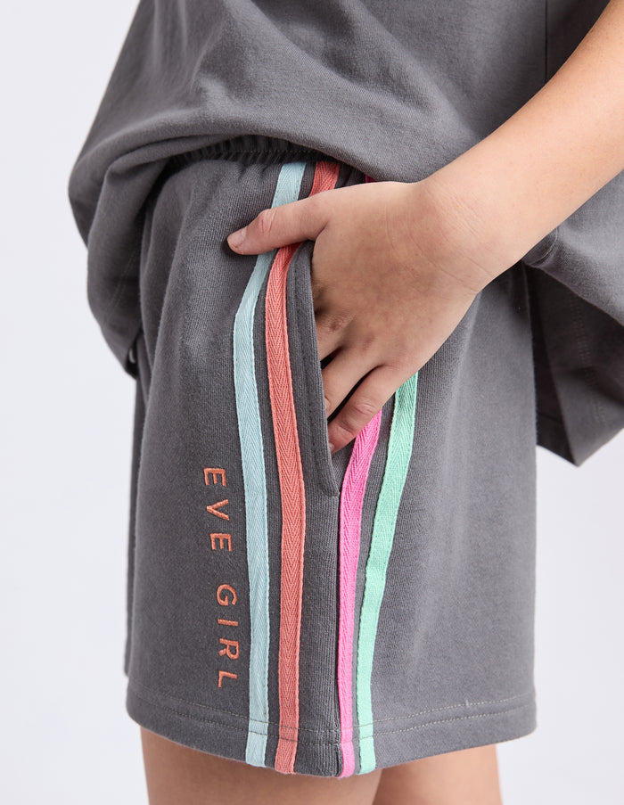 Eve Girl - Retro Fleece Shorts - Charcoal