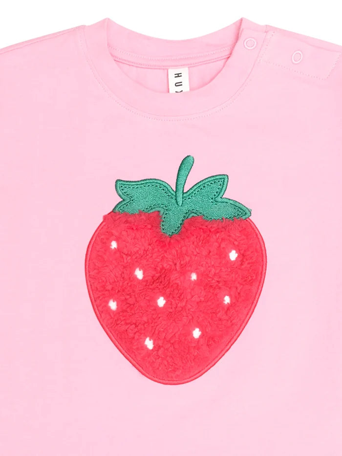 Huxbaby - Furry Strawberry Slouchy Tee - Strawberry Creme