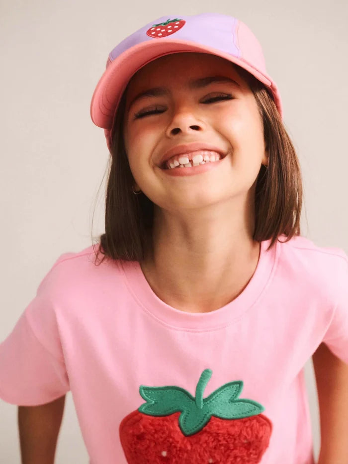 Huxbaby - Furry Strawberry Slouchy Tee - Strawberry Creme