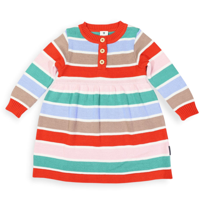 Korango - Striped Knit Dress - Brown
