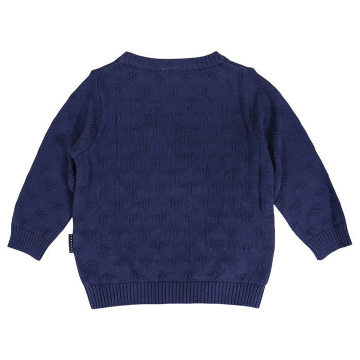 Korango - Truck Applique Knit Sweater - Navy