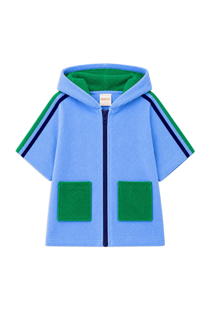 Milky - Coastline Terry Towelling Cover Up - Misty Blue