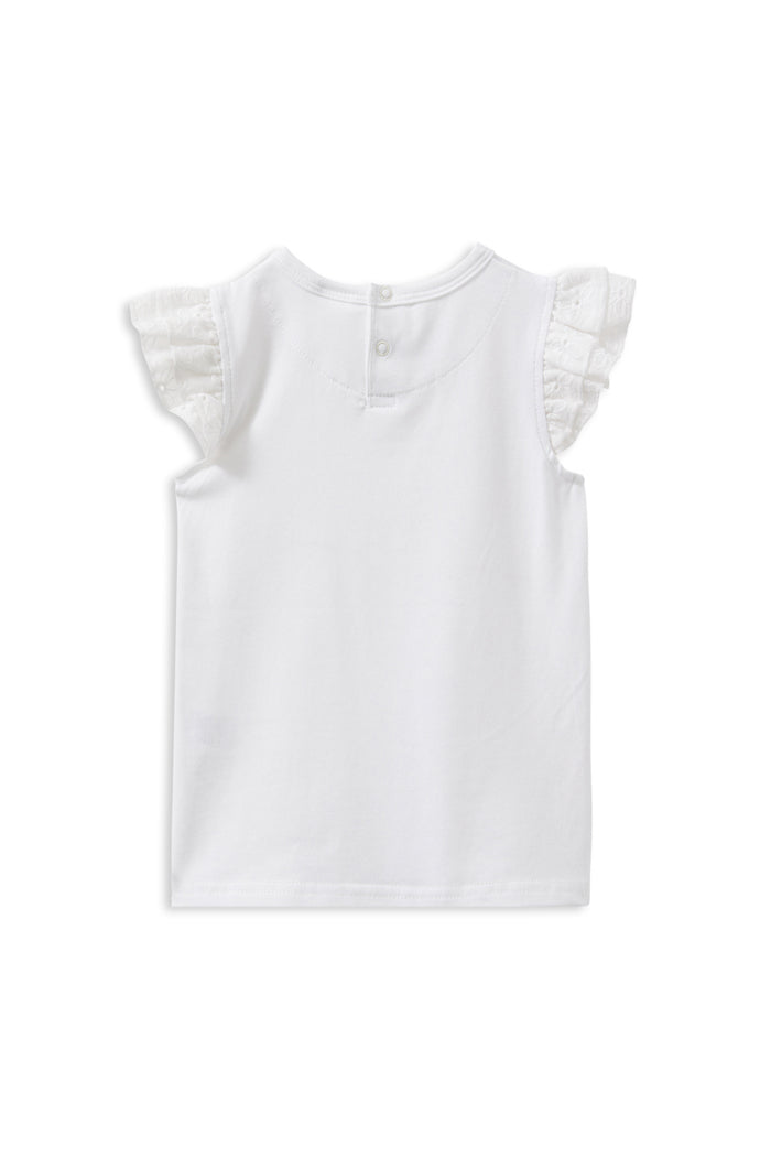 Milky - White Broderie Frill Tee