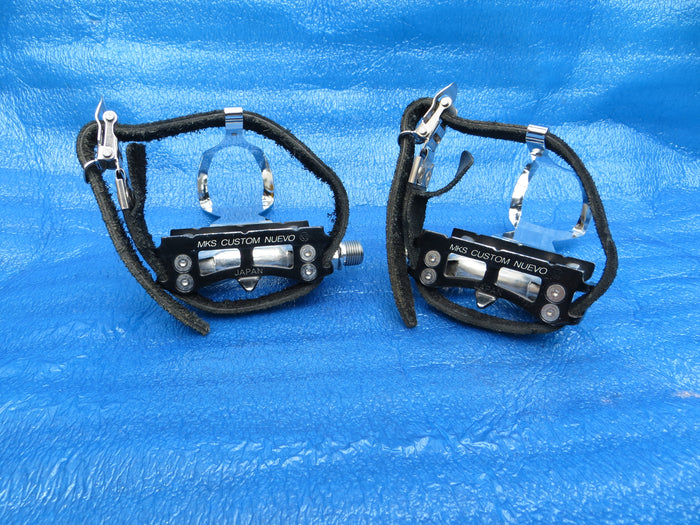 MKS Custom Nuevo NJS Pedals , MKS NJS L-size Steel Clips and MKS Fit-alfa NJS Toe Straps (26070304)