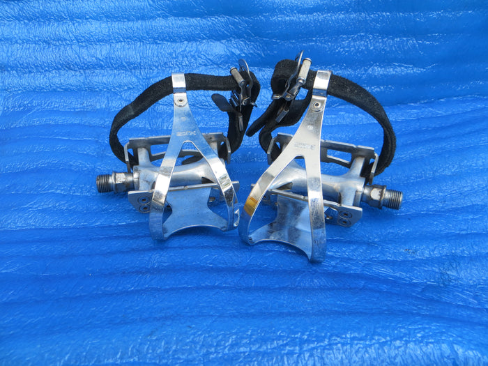 MKS Royal Nuevo NJS Pedals , MKS NJS M-size Steel Clips and MKS Fit-α Sports NJS Toe Straps (26022403)