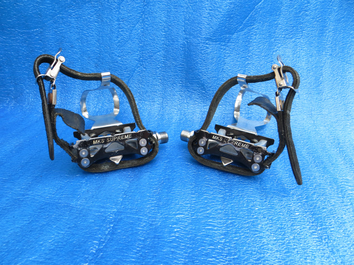 MKS Supreme NJS Pedals , MKS Steel M-size NJS Clips and MKS Fit-α Sports NJS Toe Straps (26081718)